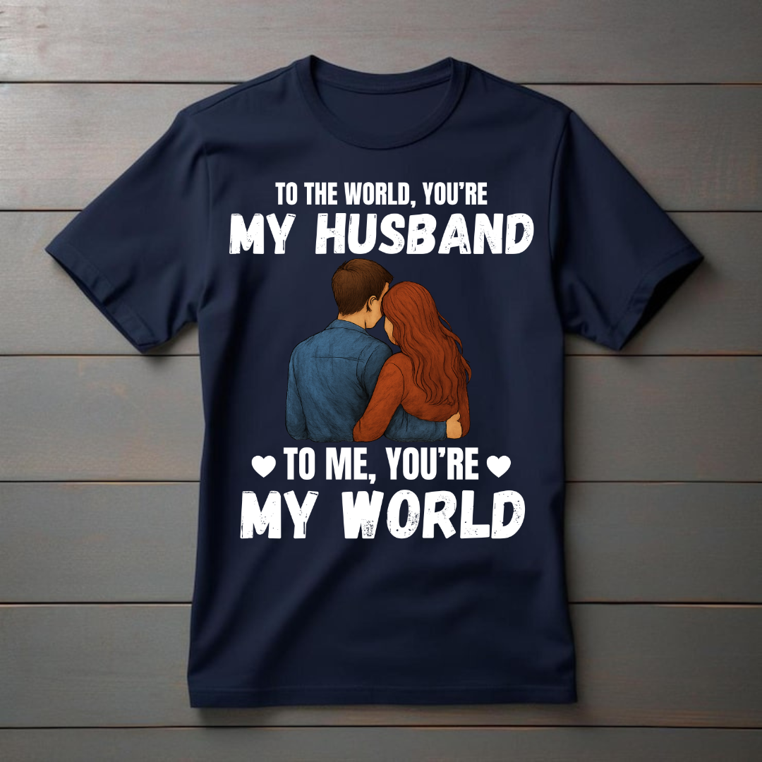 "MY HUSBAND IS MY WORLD" T-Shirt