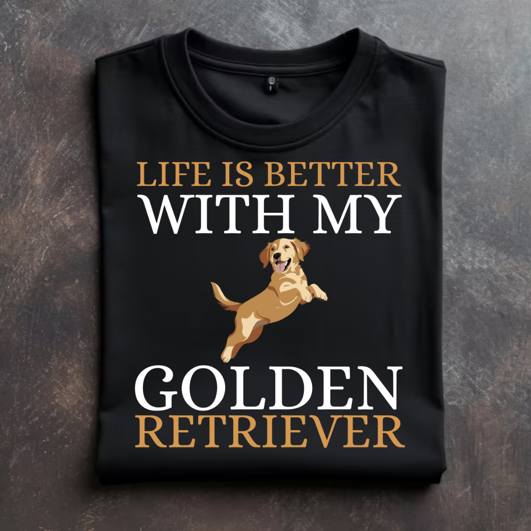 "GOLDEN RETRIEVER: Life is better with my Pet" T-Shirt