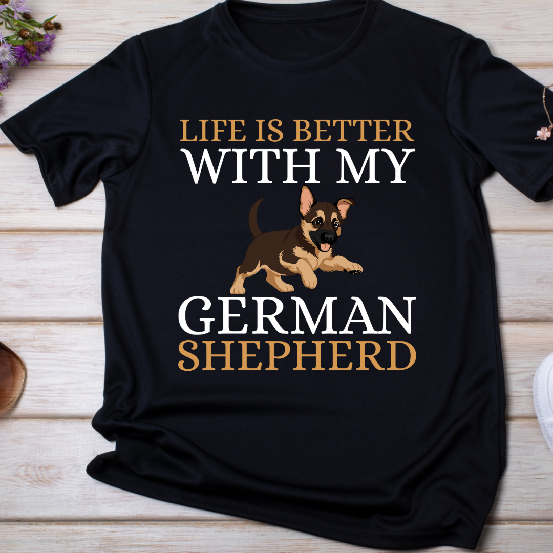 "GERMAN SHEPHERD: Life is better with my Pet" T-Shirt