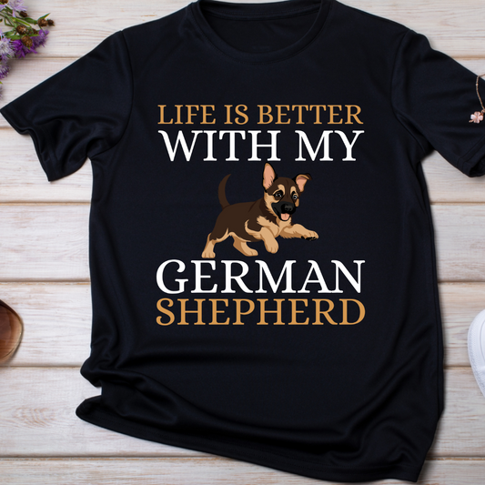 "GERMAN SHEPHERD: Life is better with my Pet" T-Shirt