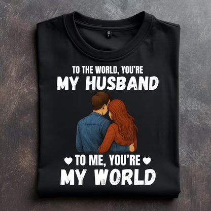 "MY HUSBAND IS MY WORLD" T-Shirt